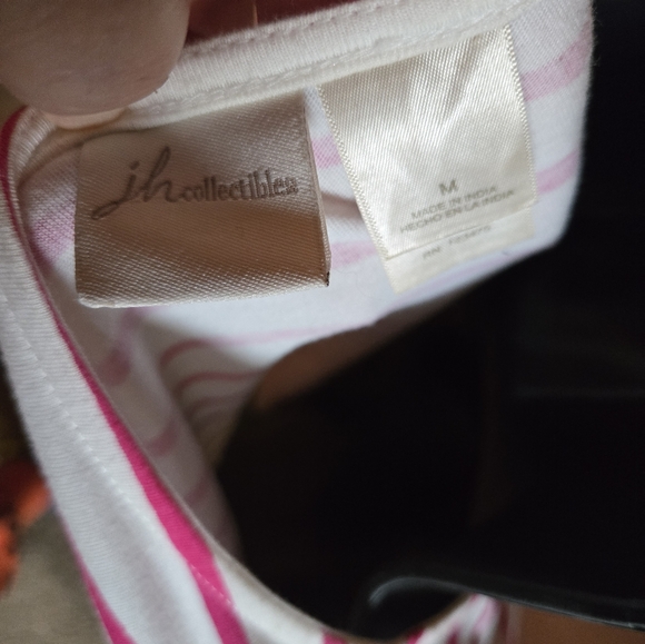 J.j Collectibles white & pink/red stripped t-shirt szM - Picture 8 of 8